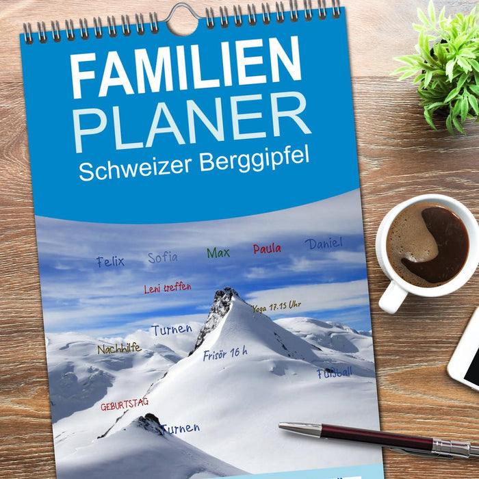 Schweizer Berggipfel (CALVENDO Familienplaner 2026)