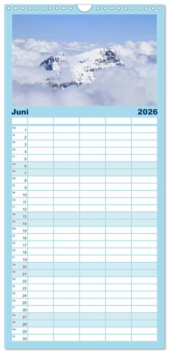 Schweizer Berggipfel (CALVENDO Familienplaner 2026)