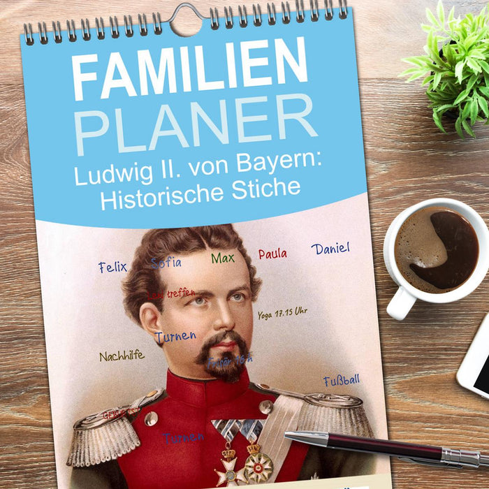 Ludwig II. von Bayern: Historische Illustrationen und Stiche (CALVENDO Familienplaner 2026)