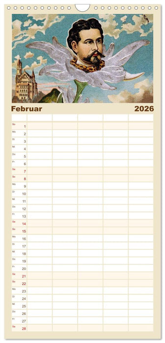 Ludwig II. von Bayern: Historische Illustrationen und Stiche (CALVENDO Familienplaner 2026)