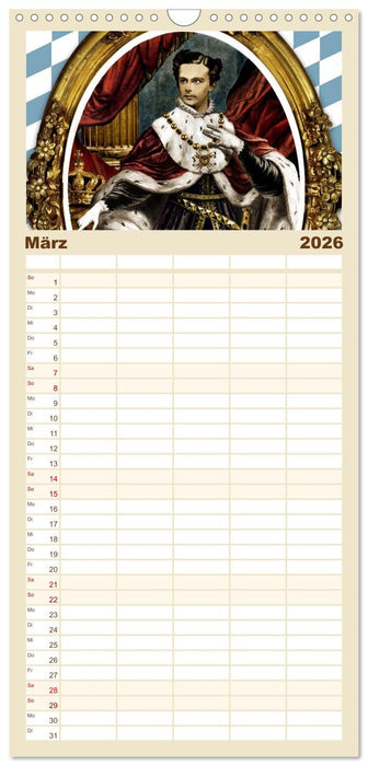 Ludwig II. von Bayern: Historische Illustrationen und Stiche (CALVENDO Familienplaner 2026)