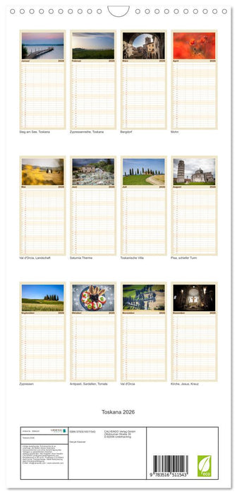 Toskana 2026 (CALVENDO Familienplaner 2026)