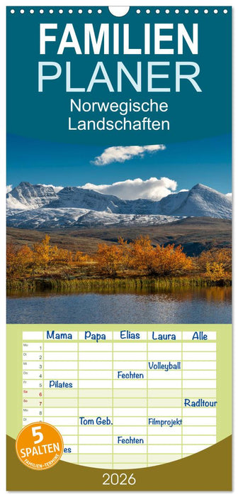 Norwegische Landschaften (CALVENDO Familienplaner 2026)