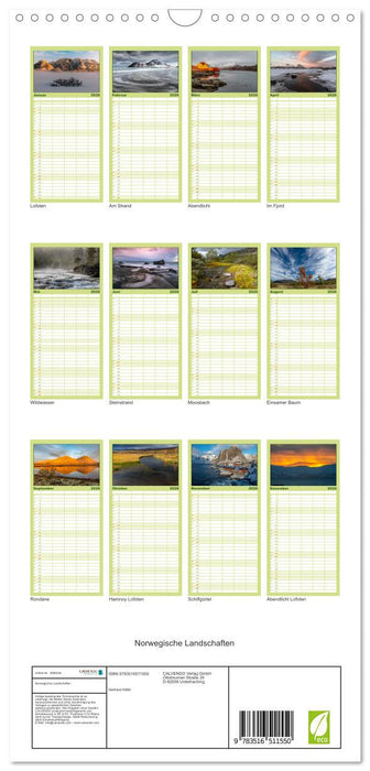 Norwegische Landschaften (CALVENDO Familienplaner 2026)