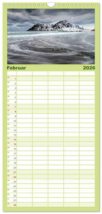 Norwegische Landschaften (CALVENDO Familienplaner 2026)