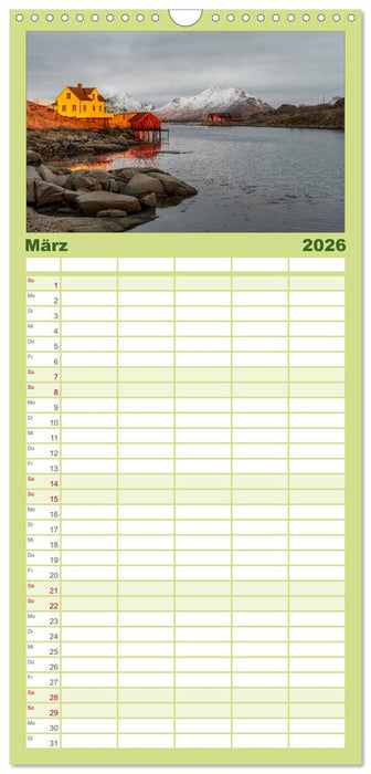 Norwegische Landschaften (CALVENDO Familienplaner 2026)