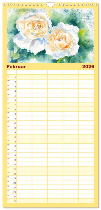 Blumenaquarelle aus der Nähe (CALVENDO Familienplaner 2026)