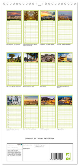 Italien von der Toskana nach Sizilien (CALVENDO Familienplaner 2026)