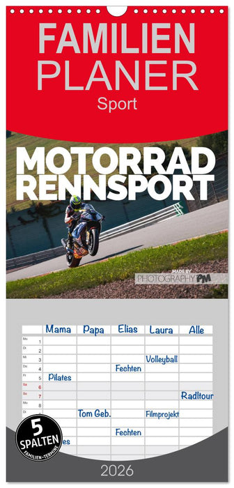 Motorrad Rennsport (CALVENDO Familienplaner 2026)
