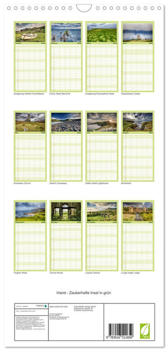 Irland - Zauberhafte Insel in grün (CALVENDO Familienplaner 2026)