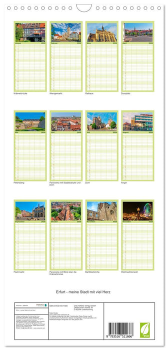 Erfurt - meine Stadt mit viel Herz (CALVENDO Familienplaner 2026)
