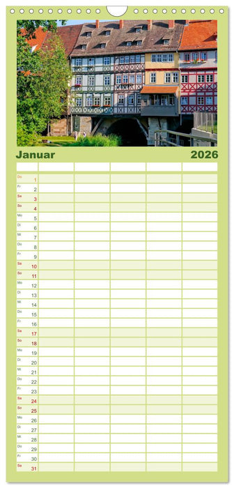 Erfurt - meine Stadt mit viel Herz (CALVENDO Familienplaner 2026)