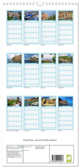 Cinque Terre - die bunten Dörfer Liguriens (CALVENDO Familienplaner 2026)