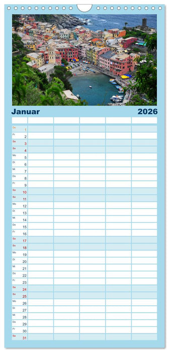 Cinque Terre - die bunten Dörfer Liguriens (CALVENDO Familienplaner 2026)