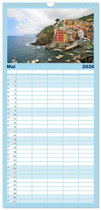 Cinque Terre - die bunten Dörfer Liguriens (CALVENDO Familienplaner 2026)