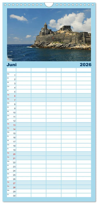 Cinque Terre - die bunten Dörfer Liguriens (CALVENDO Familienplaner 2026)