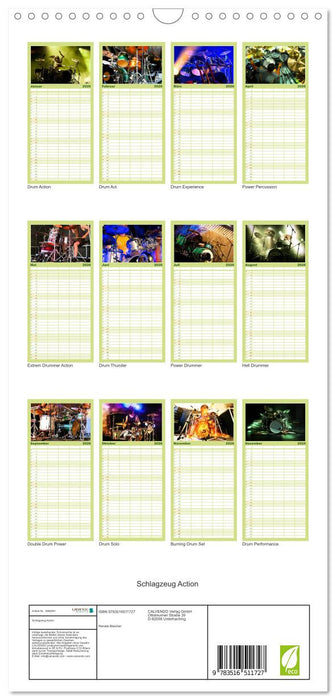 Schlagzeug Action (CALVENDO Familienplaner 2026)
