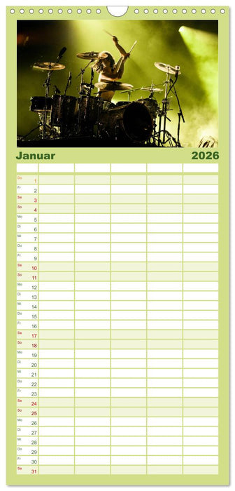 Schlagzeug Action (CALVENDO Familienplaner 2026)