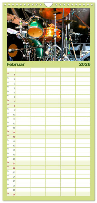 Schlagzeug Action (CALVENDO Familienplaner 2026)