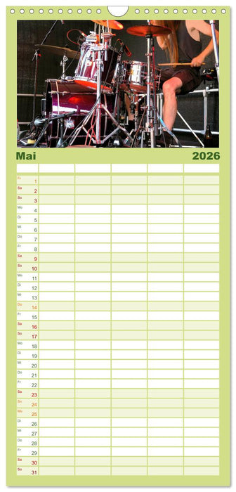 Schlagzeug Action (CALVENDO Familienplaner 2026)