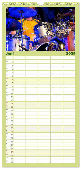 Schlagzeug Action (CALVENDO Familienplaner 2026)
