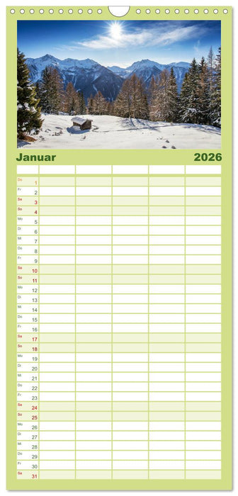 Ultental - Ein Jahr in Bildern (CALVENDO Familienplaner 2026)