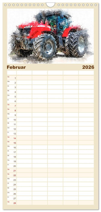 Traktoren - malerische Kraftpakete in der Landwirtschaft (CALVENDO Familienplaner 2026)