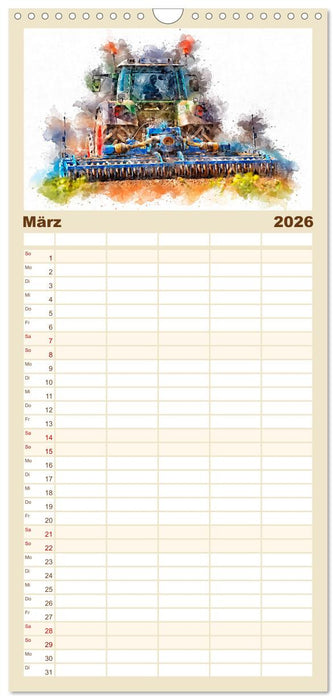 Traktoren - malerische Kraftpakete in der Landwirtschaft (CALVENDO Familienplaner 2026)