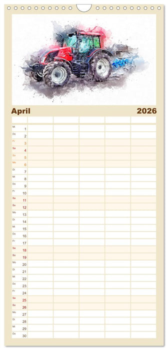 Traktoren - malerische Kraftpakete in der Landwirtschaft (CALVENDO Familienplaner 2026)