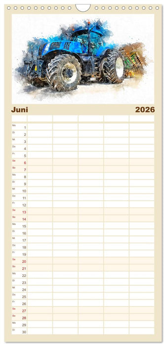 Traktoren - malerische Kraftpakete in der Landwirtschaft (CALVENDO Familienplaner 2026)