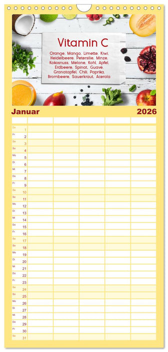 Vitalstoffe - fit essen (CALVENDO Familienplaner 2026)