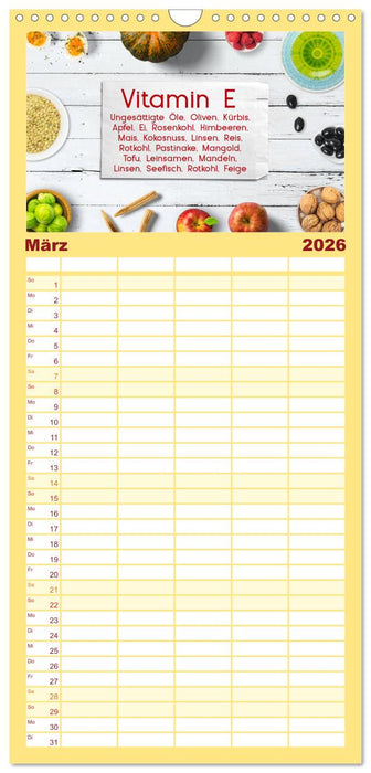 Vitalstoffe - fit essen (CALVENDO Familienplaner 2026)