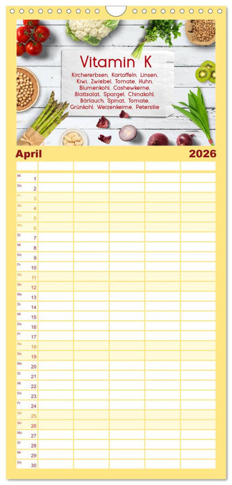 Vitalstoffe - fit essen (CALVENDO Familienplaner 2026)