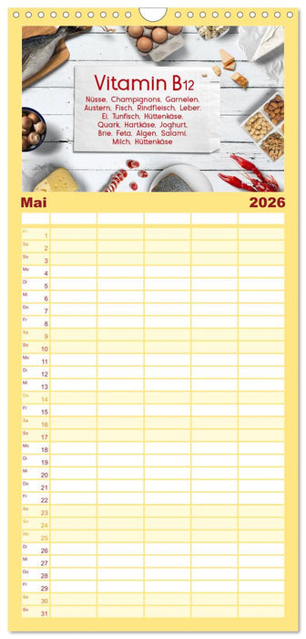 Vitalstoffe - fit essen (CALVENDO Familienplaner 2026)