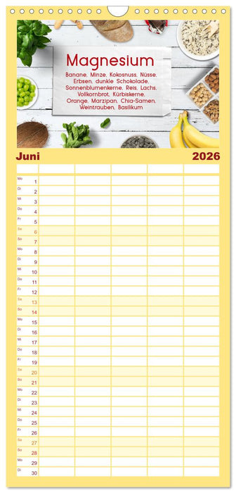 Vitalstoffe - fit essen (CALVENDO Familienplaner 2026)