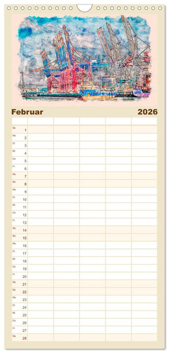 Hamburg - malerische Metropole (CALVENDO Familienplaner 2026)