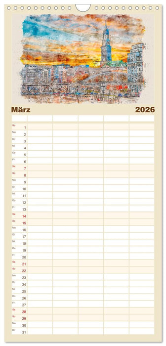 Hamburg - malerische Metropole (CALVENDO Familienplaner 2026)