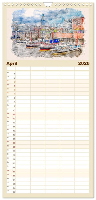 Hamburg - malerische Metropole (CALVENDO Familienplaner 2026)