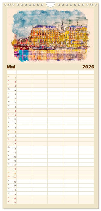 Hamburg - malerische Metropole (CALVENDO Familienplaner 2026)