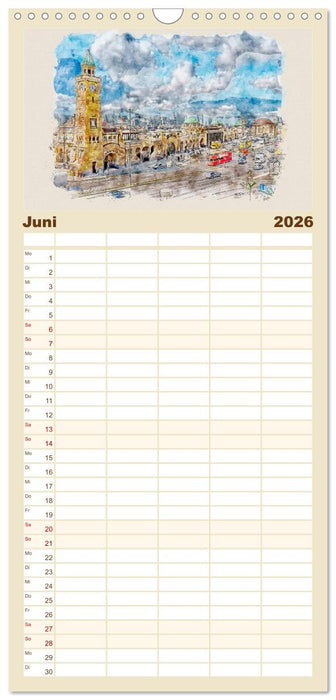 Hamburg - malerische Metropole (CALVENDO Familienplaner 2026)