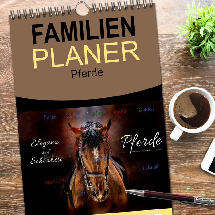 Eleganz und Schönheit - Pferde (CALVENDO Familienplaner 2026)