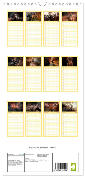 Eleganz und Schönheit - Pferde (CALVENDO Familienplaner 2026)