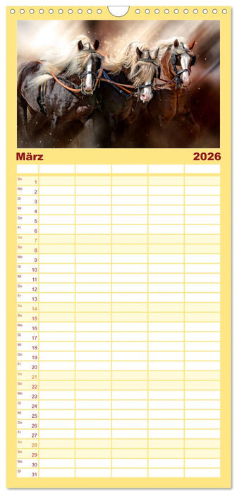 Eleganz und Schönheit - Pferde (CALVENDO Familienplaner 2026)