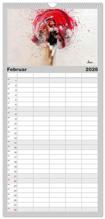 FARBSPIELE - Akt im Feuerwerk der Farben (CALVENDO Familienplaner 2026)