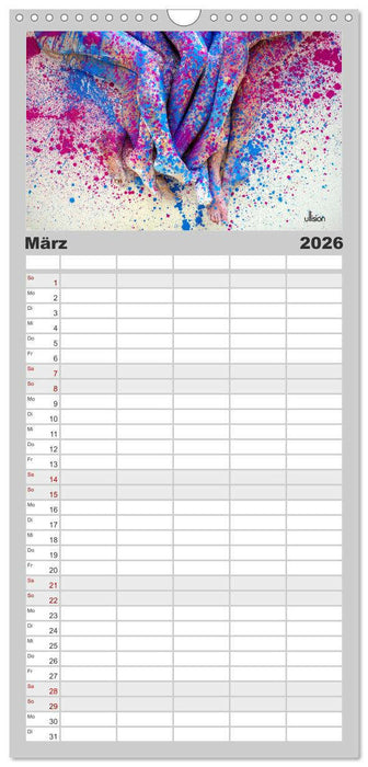 FARBSPIELE - Akt im Feuerwerk der Farben (CALVENDO Familienplaner 2026)