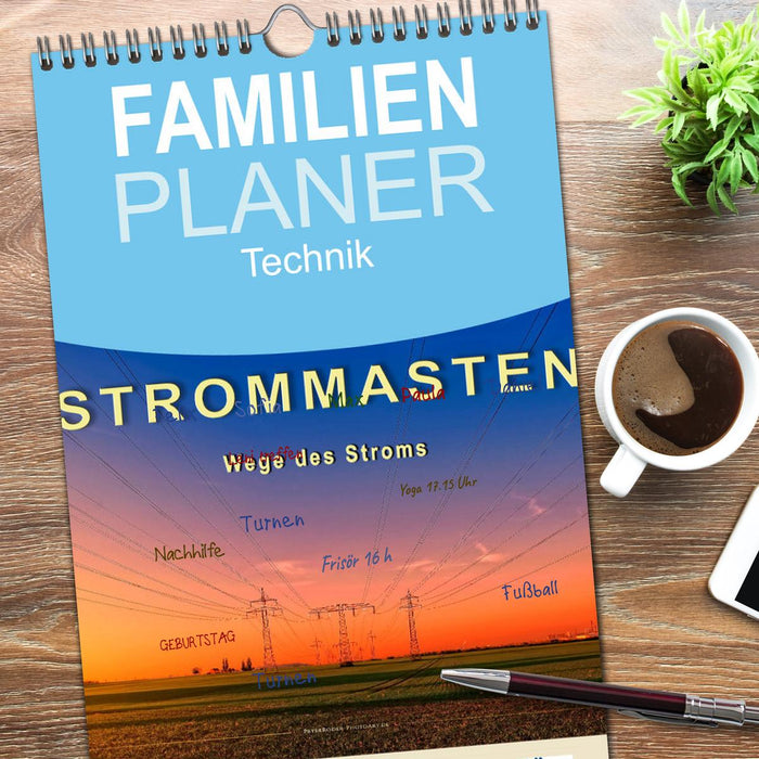 Strommasten - Wege des Stroms (CALVENDO Familienplaner 2026)