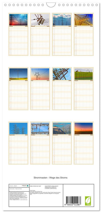 Strommasten - Wege des Stroms (CALVENDO Familienplaner 2026)