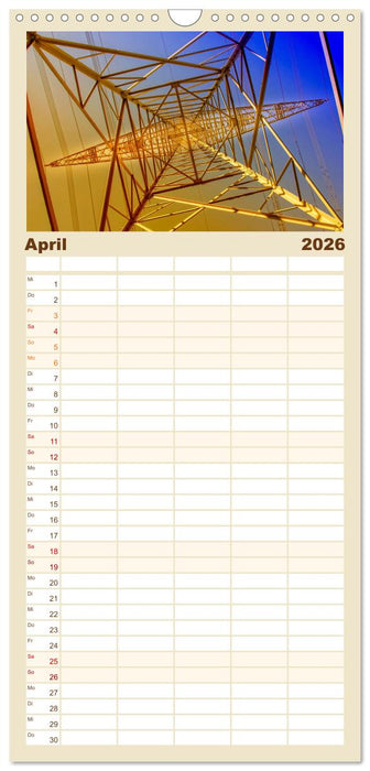 Strommasten - Wege des Stroms (CALVENDO Familienplaner 2026)