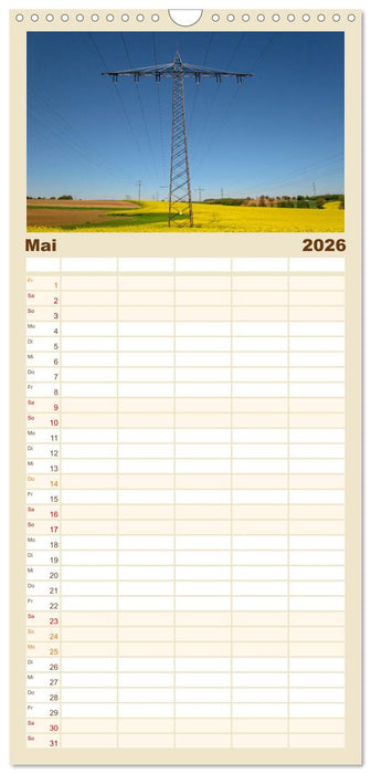 Strommasten - Wege des Stroms (CALVENDO Familienplaner 2026)