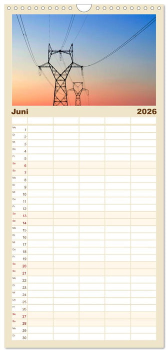 Strommasten - Wege des Stroms (CALVENDO Familienplaner 2026)